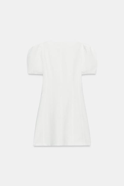 Robe courte à manches bouffantes
