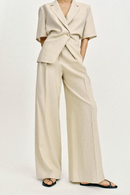 Pantalon large en lin