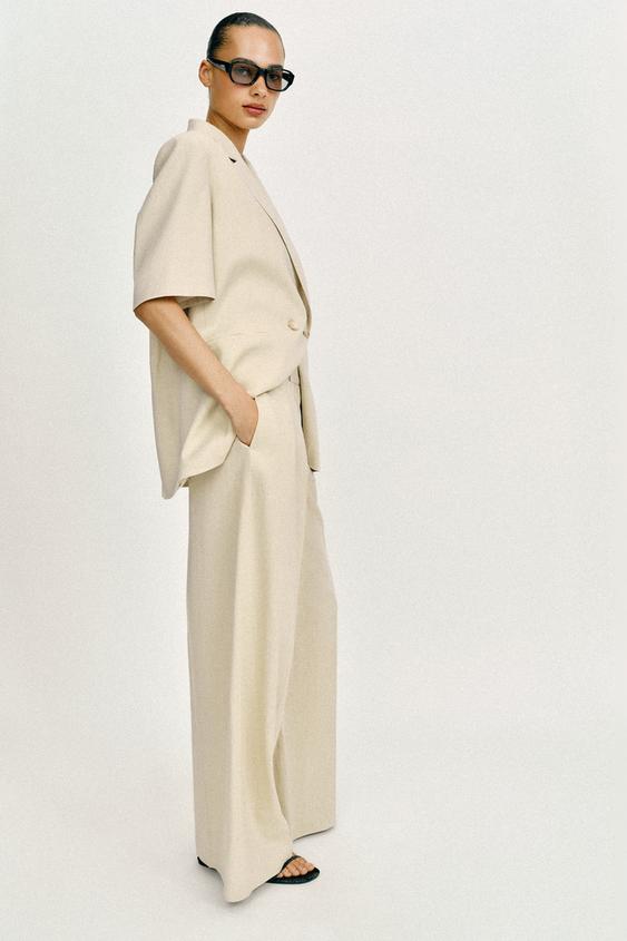 Pantalon large en lin