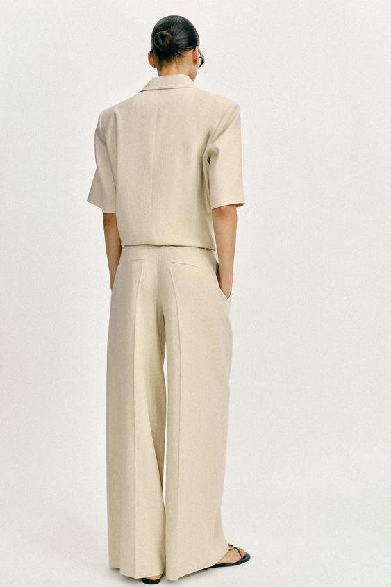 Pantalon large en lin