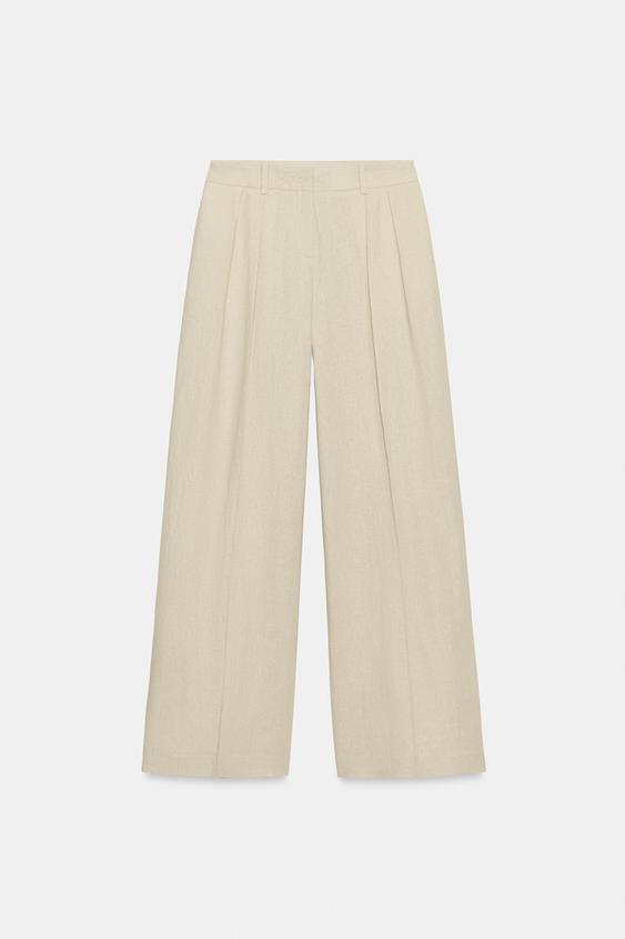 Pantalon large en lin