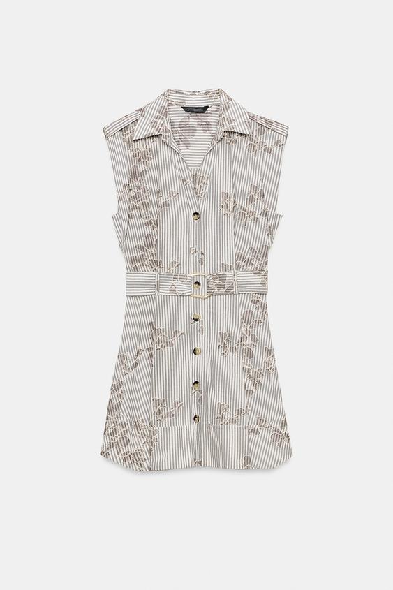 Robe brodée à sequins avec ceinture