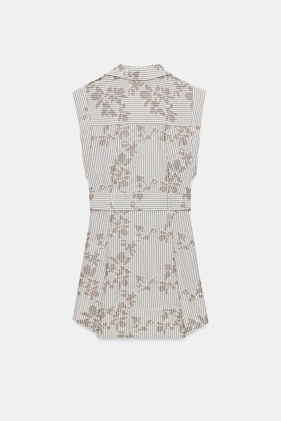 Robe brodée à sequins avec ceinture