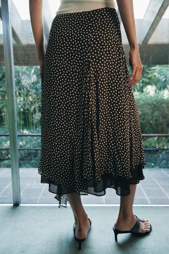 Jupe asymétrique à pois ZW Collection