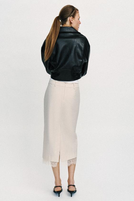 Jupe midi en dentelle