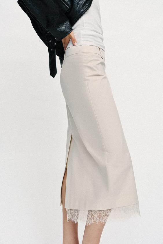 Jupe midi en dentelle