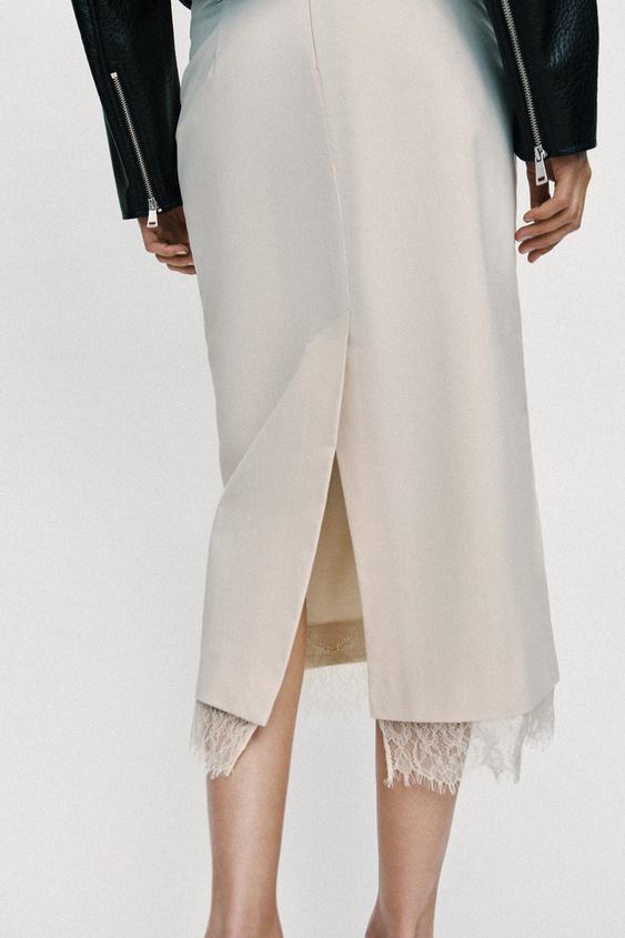Jupe midi en dentelle