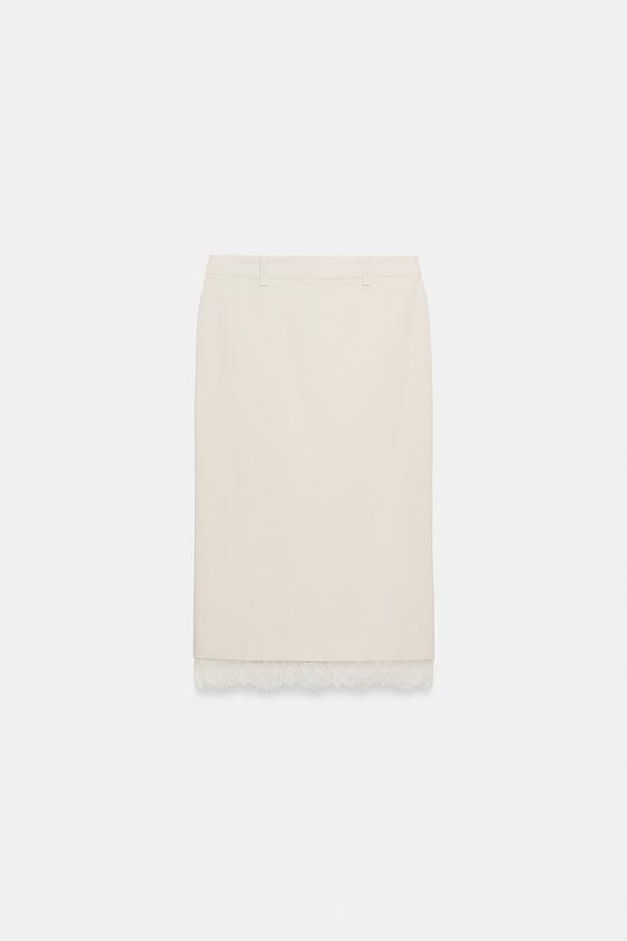 Jupe midi en dentelle