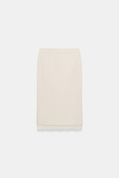 Jupe midi en dentelle