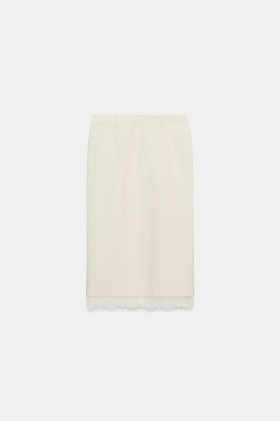 Jupe midi en dentelle
