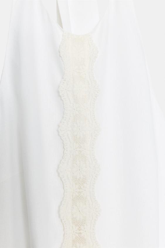 Robe midi contrastée en lin