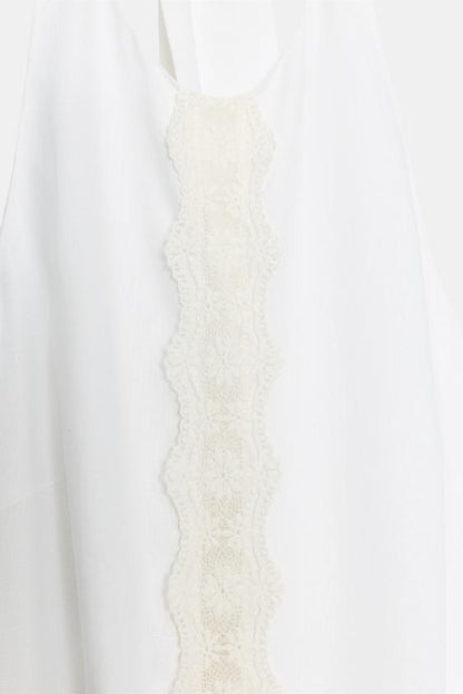 Robe midi contrastée en lin