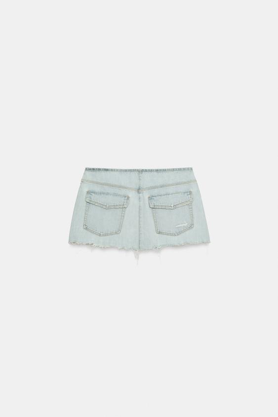 Jupe mini en denim TRF déchiré