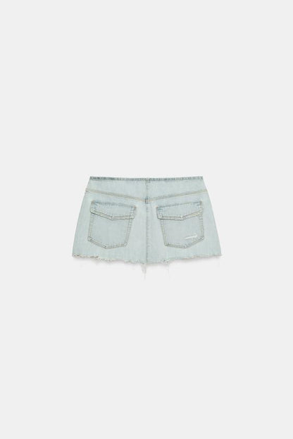 Jupe mini en denim TRF déchiré