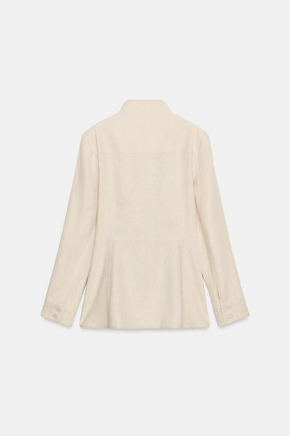 Veste cintrée à épaulettes en lin