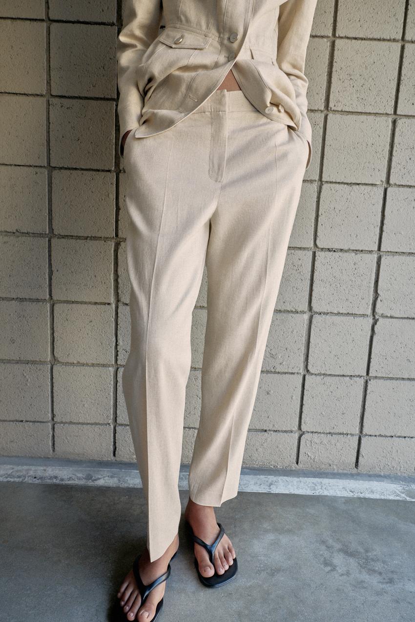 Pantalon slim en lin