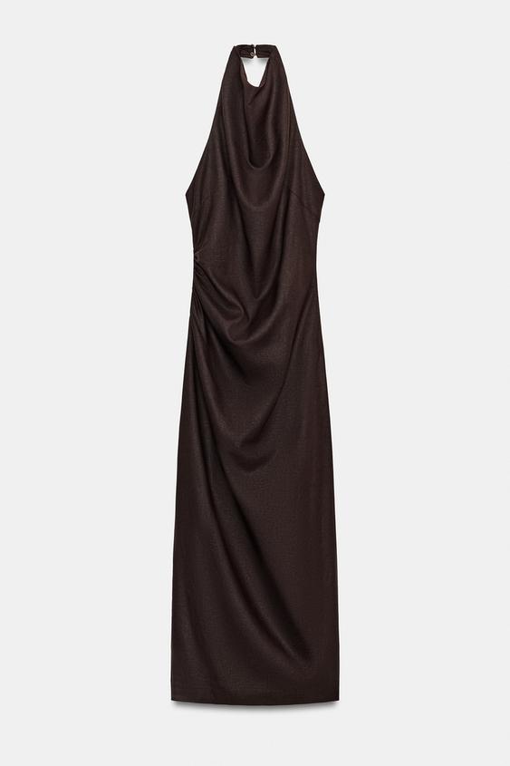 Robe midi dos-nu en lin