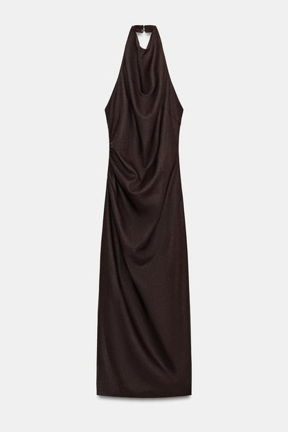 Robe midi dos-nu en lin