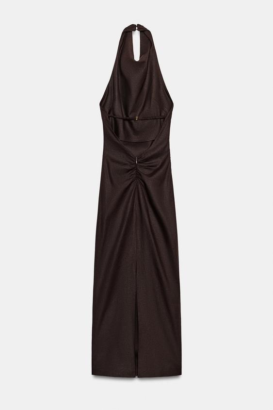 Robe midi dos-nu en lin