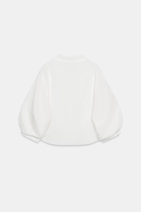 Chemise à manches bouffantes en lin