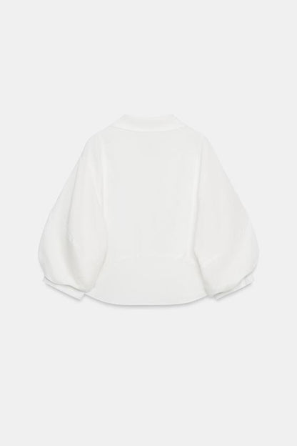 Chemise à manches bouffantes en lin
