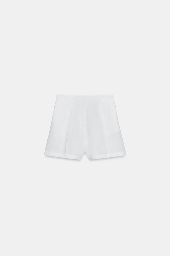 Short à pinces taille haute