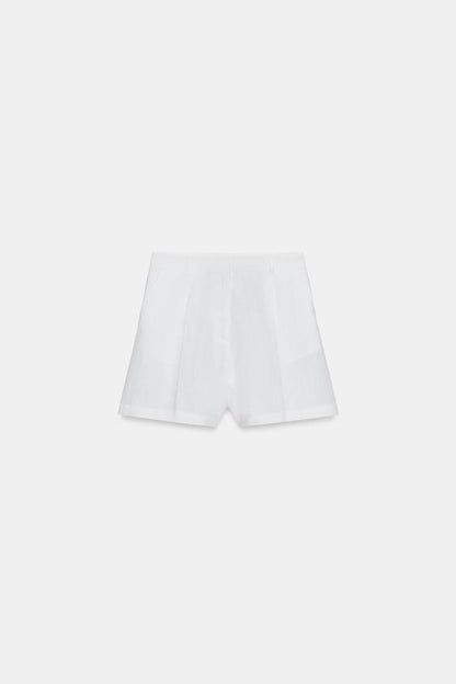 Short à pinces taille haute