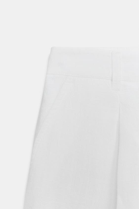 Short à pinces taille haute