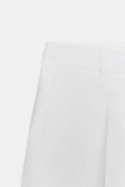 Short à pinces taille haute
