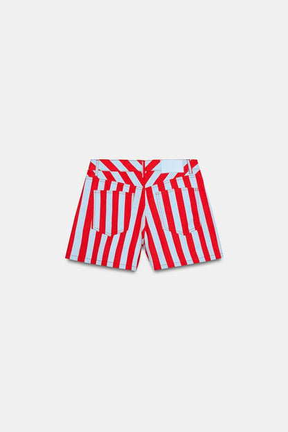 Short à rayures