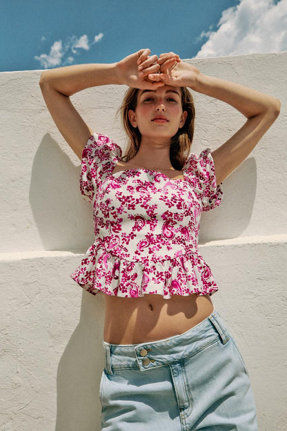 Top bustier imprimé