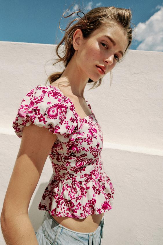 Top bustier imprimé
