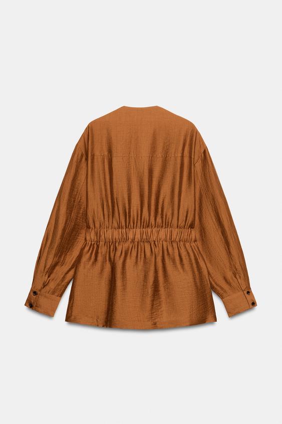 Veste safari en lin avec ceinture