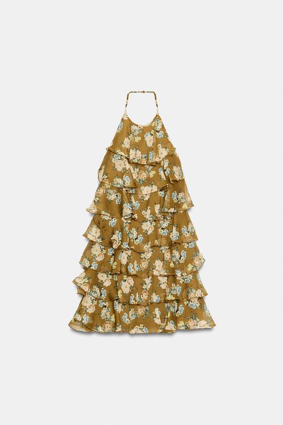 Robe à volants à fleurs