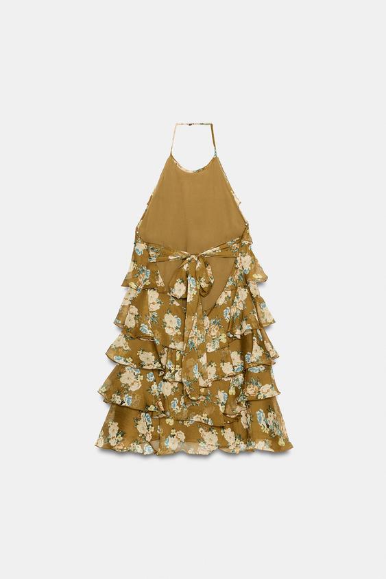 Robe à volants à fleurs