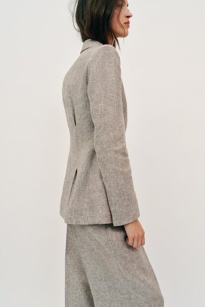 Blazer à épaulettes 100 % lin