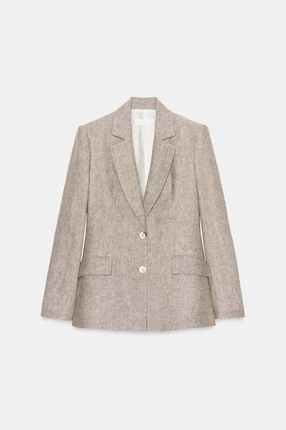 Blazer à épaulettes 100 % lin