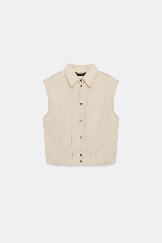 Top en lin sans manches