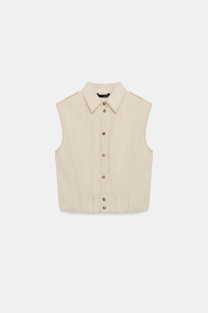 Top en lin sans manches