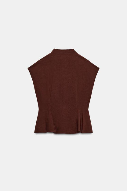 Top peplum à pinces