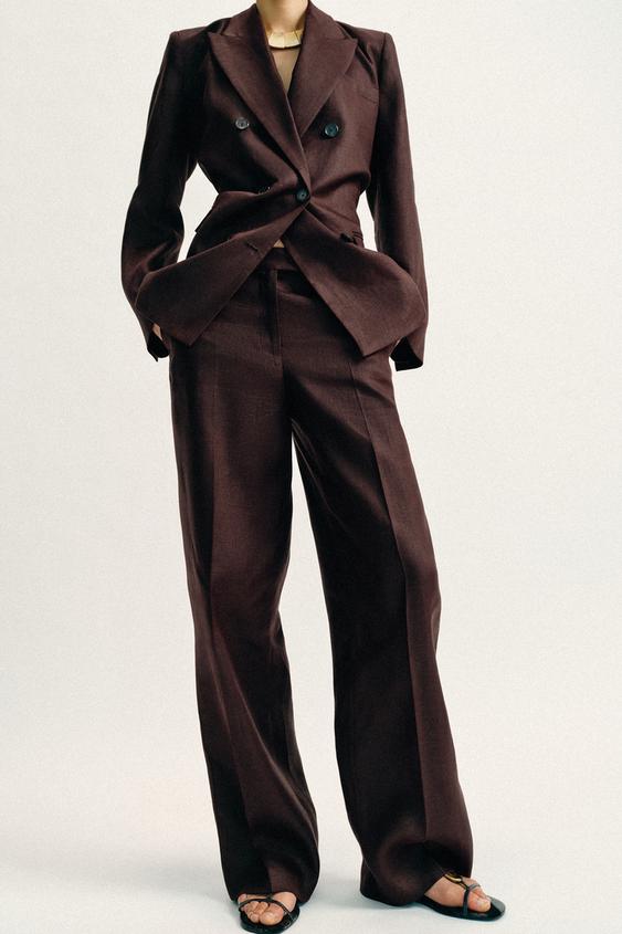 Pantalon droit 100 % lin