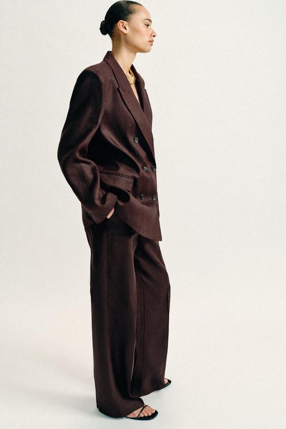 Pantalon droit 100 % lin