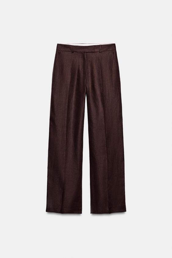 Pantalon droit 100 % lin