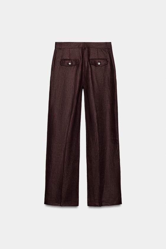 Pantalon droit 100 % lin
