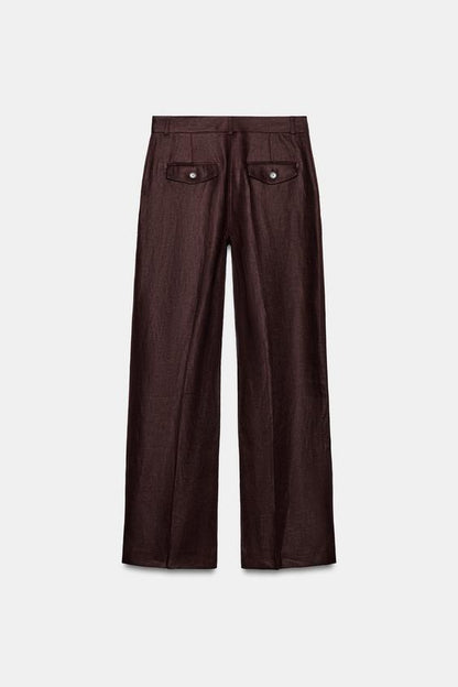 Pantalon droit 100 % lin