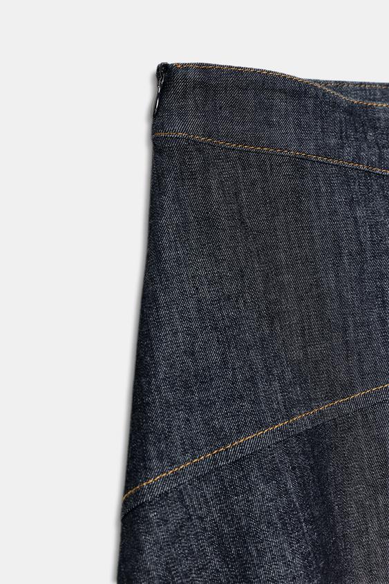Jupe-cape midi Z1975 en denim à volant