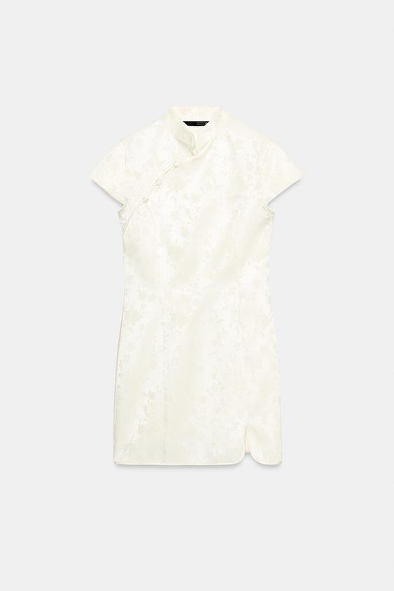 Robe courte en jacquard