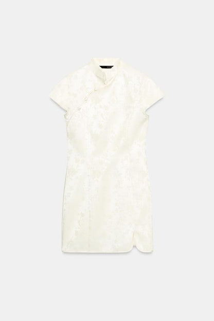 Robe courte en jacquard