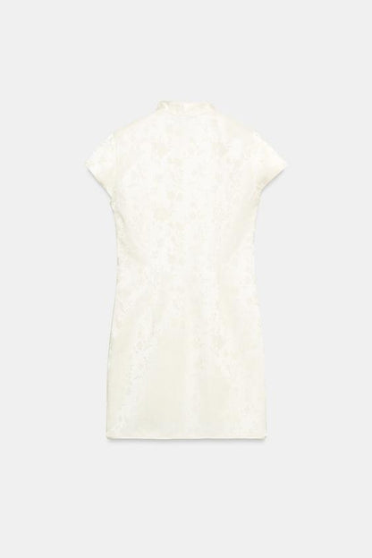 Robe courte en jacquard
