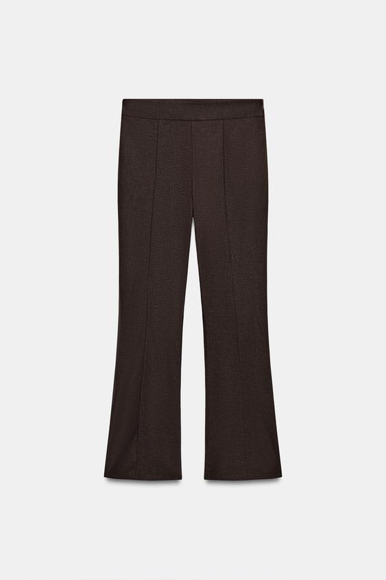 Pantalon mini coupe évasée en lin